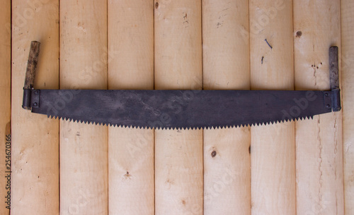 Two-handed saw.