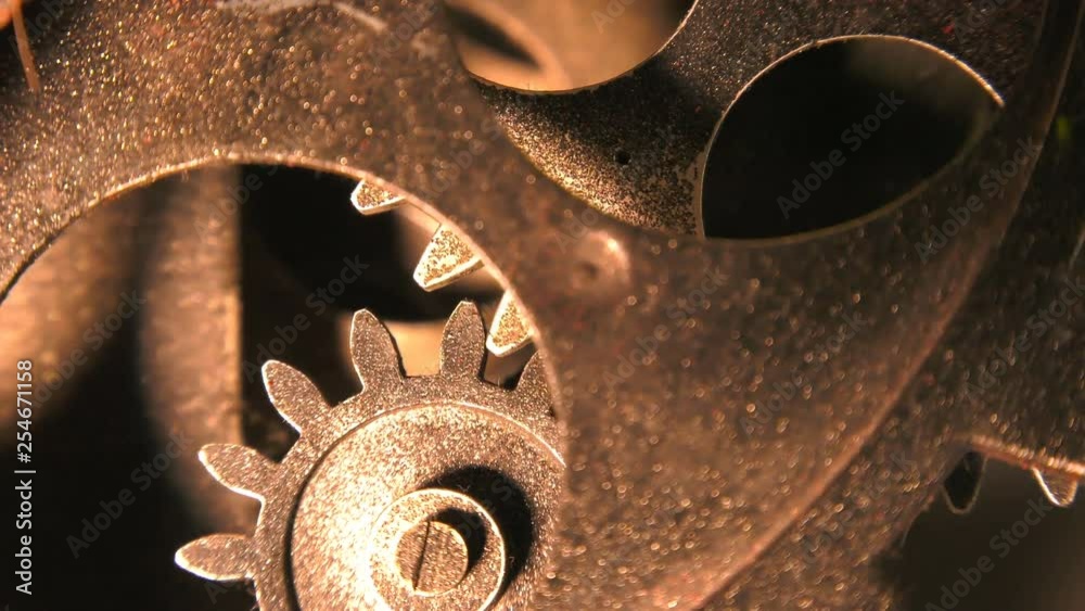 Abstract Grunge Dirty and Rusty Clock Gears Industrial and Business Concept