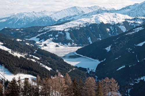 Landscape in Zillertal Arena ski resort in Zillertal in Tyrol. Great winter day.