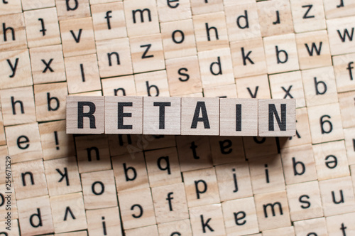 the word of RETAIN on building blocks concept