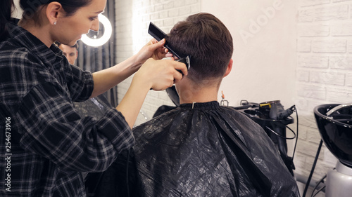 Close up of man hair cut, back view