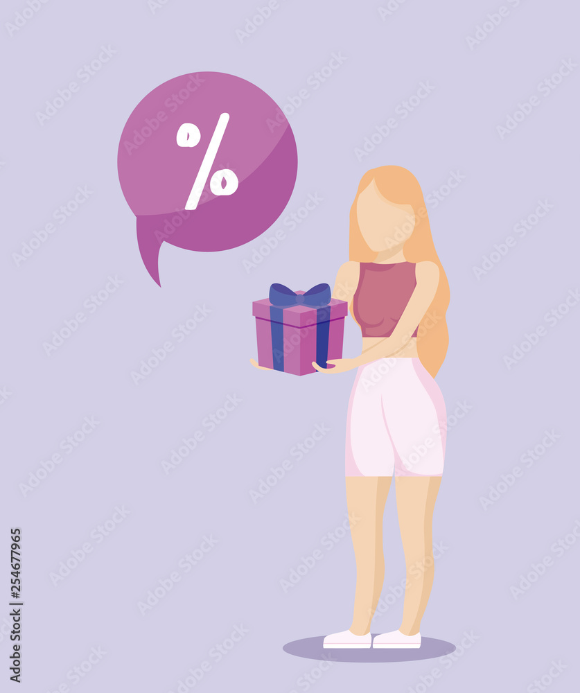 woman shopping with gift present