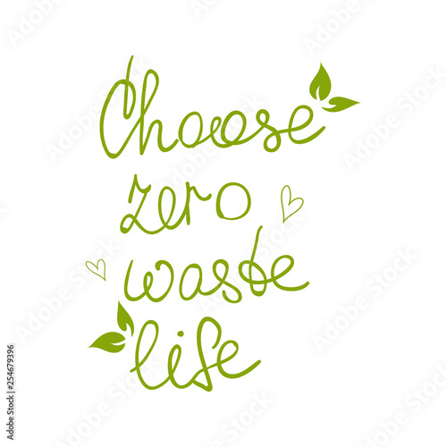 Zero Waste Concept. Hand drawn elements. Vector illustration.