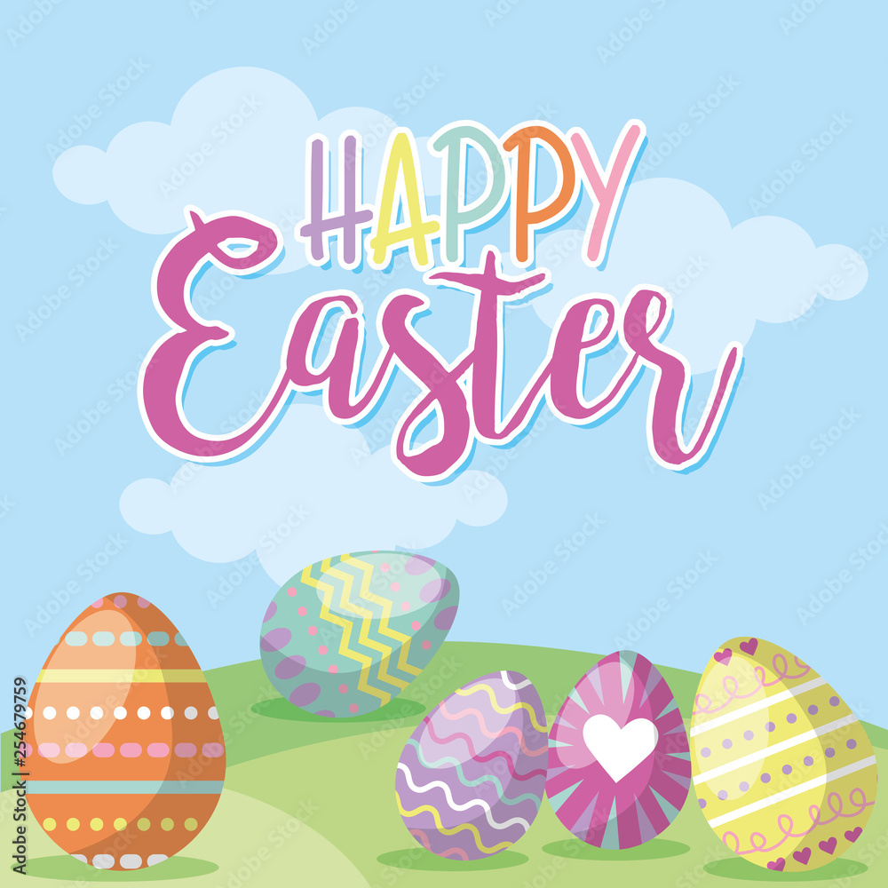 Happy easter colorful card Happy easter colorful card