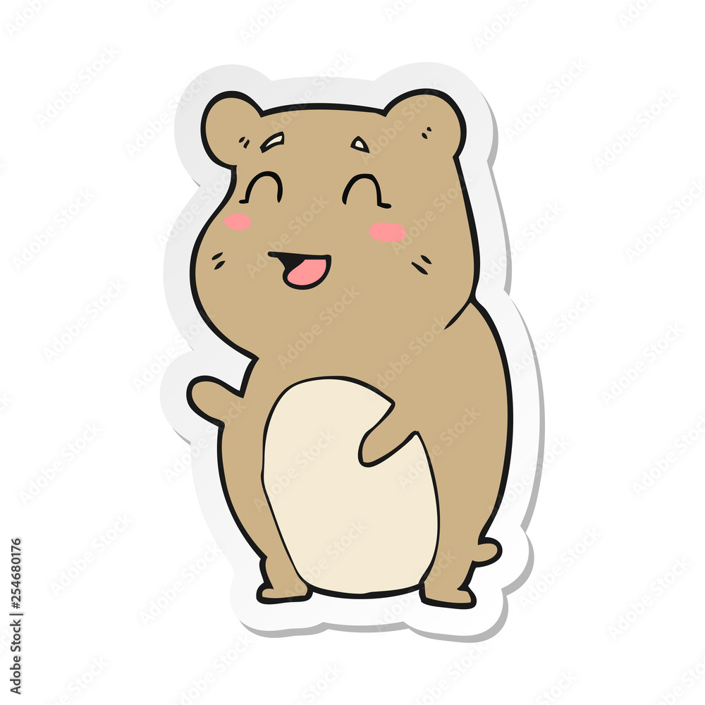 sticker of a cartoon cute hamster sticker of a cartoon cute hamster