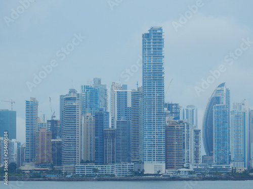 Panama city skyline in a cloudy day, Panama, Central America