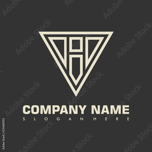 Abstract Letter H V Triangular Vector Logo Template