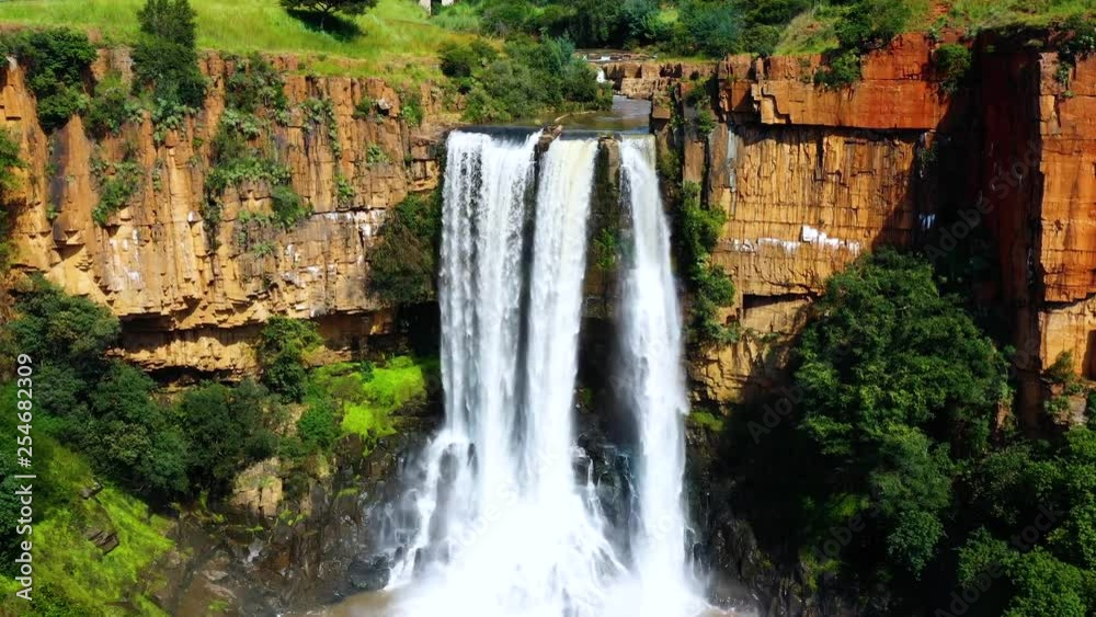 waterfall in aerial view in South africa