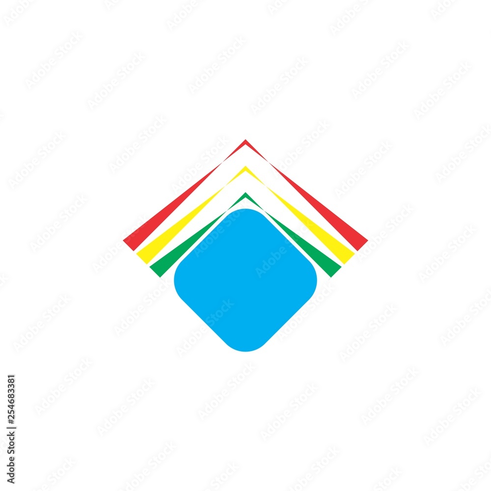 Square with up arrow logo design Square with up arrow logo design