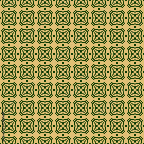 Modern Decorative Seamless Abstract Geometric Pattern. Vector Colored Illustration. Paper For Scrapbook. Green olive color