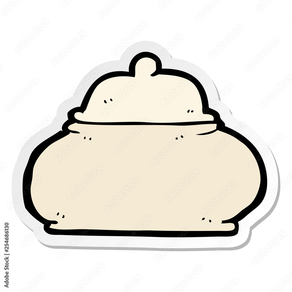 sticker of a cartoon old style ceramic pot sticker of a cartoon old style ceramic pot