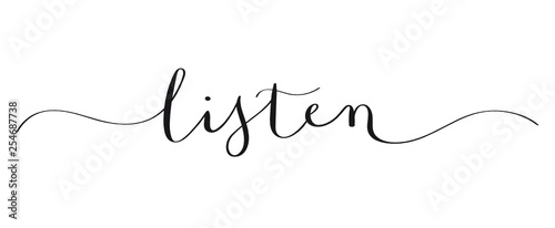 LISTEN brush calligraphy banner