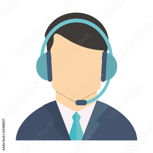 Call center agent with headphones avatar