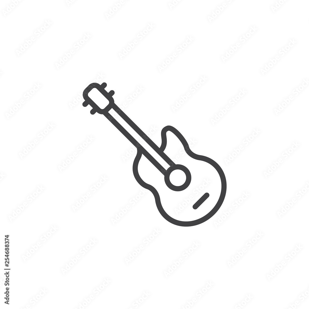 Acoustic guitar line icon. linear style sign for mobile concept and web design. Classic guitar outline vector icon. Musical instrument symbol, logo illustration. Pixel perfect vector graphics Acoustic guitar line icon. linear style sign for mobile concept and web design. Classic guitar outline vector icon. Musical instrument symbol, logo illustration. Pixel perfect vector graphics