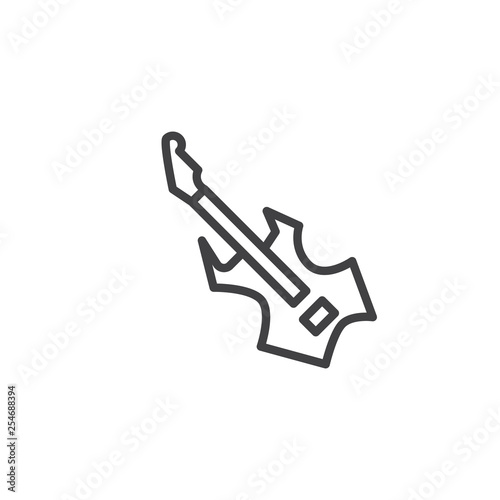 Rock guitar line icon. linear style sign for mobile concept and web design. Electric guitar outline vector icon. Music instrument symbol, logo illustration. Pixel perfect vector graphics