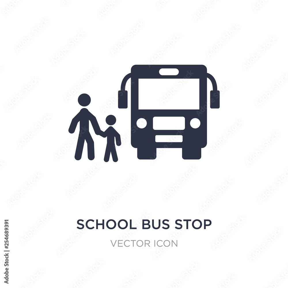 school bus stop icon on white background. Simple element illustration from Transport concept. school bus stop icon on white background. Simple element illustration from Transport concept.