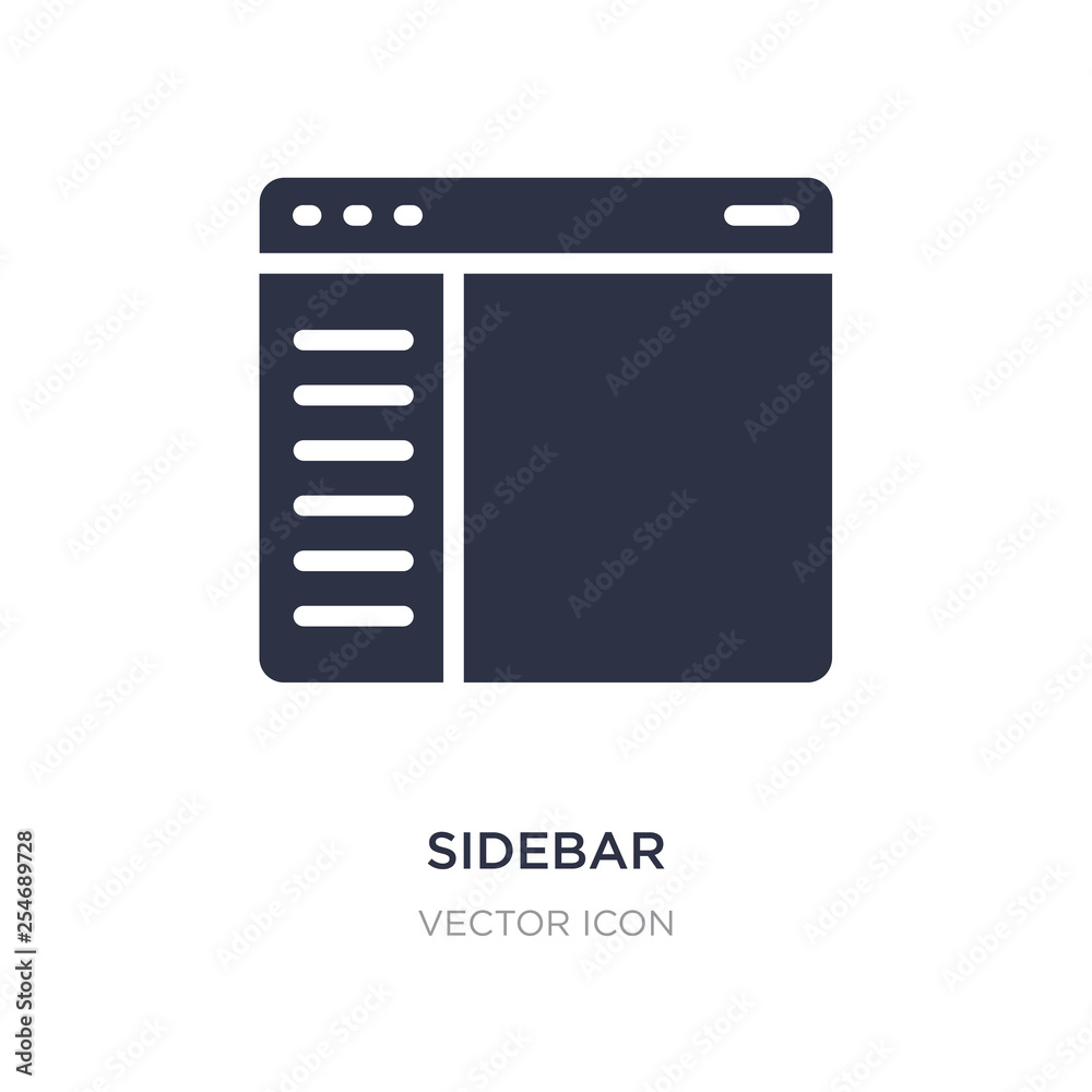 sidebar icon on white background. Simple element illustration from Ui concept. sidebar icon on white background. Simple element illustration from Ui concept.
