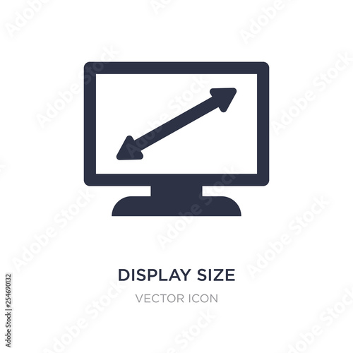 display size icon on white background. Simple element illustration from UI concept.