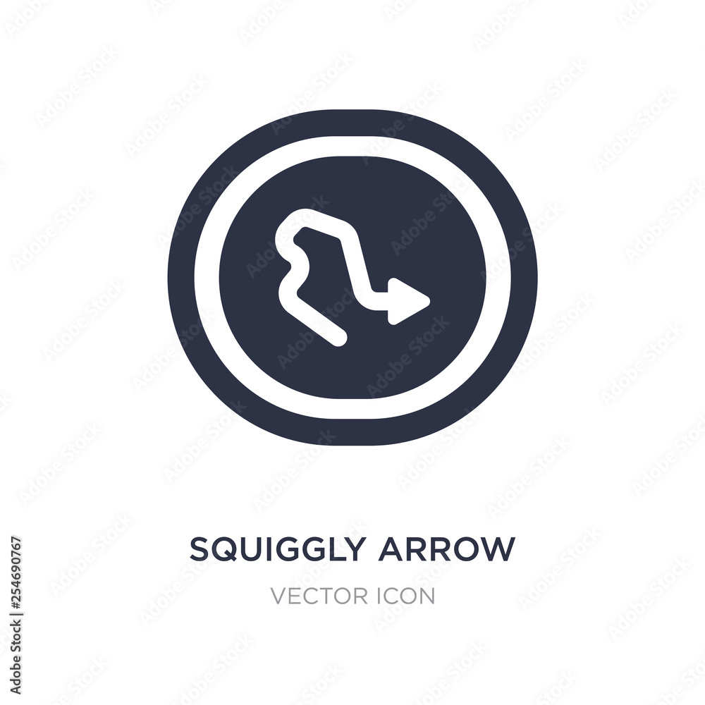 squiggly arrow icon on white background. Simple element illustration from UI concept. squiggly arrow icon on white background. Simple element illustration from UI concept.