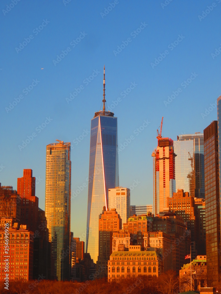 Fototapeta premium sunset with NYC skyline