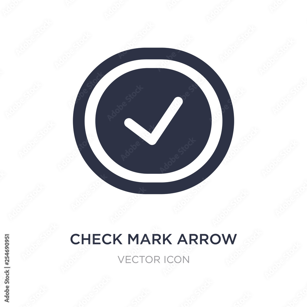 check mark arrow icon on white background. Simple element illustration from UI concept. check mark arrow icon on white background. Simple element illustration from UI concept.