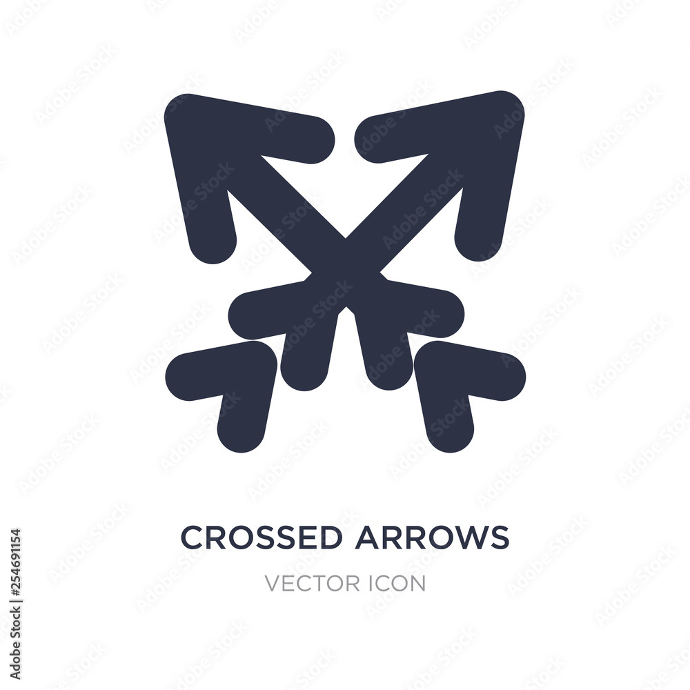 Fototapeta premium crossed arrows icon on white background. Simple element illustration from UI concept.