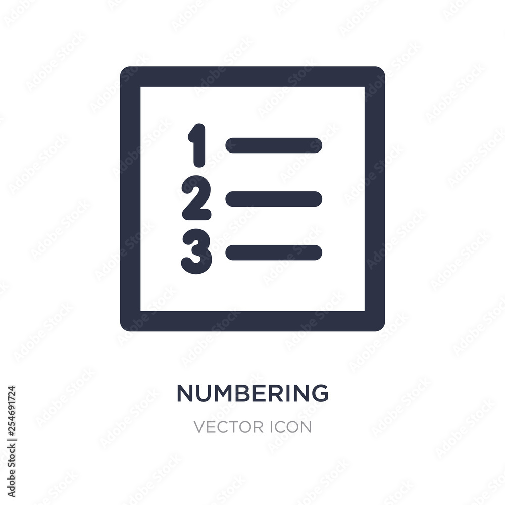 numbering icon on white background. Simple element illustration from UI concept. numbering icon on white background. Simple element illustration from UI concept.