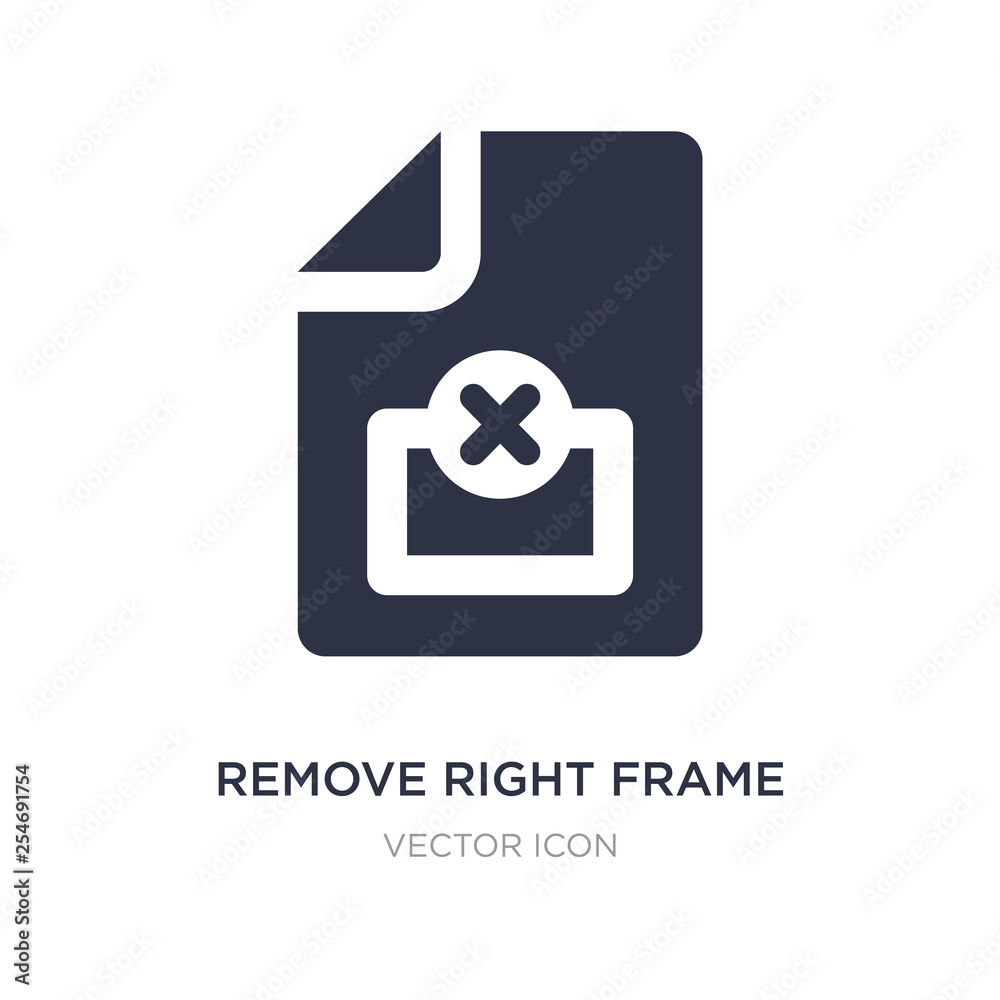 remove right frame icon on white background. Simple element illustration from UI concept. remove right frame icon on white background. Simple element illustration from UI concept.
