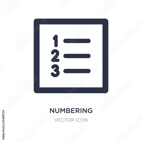 numbering icon on white background. Simple element illustration from UI concept. © zaurrahimov