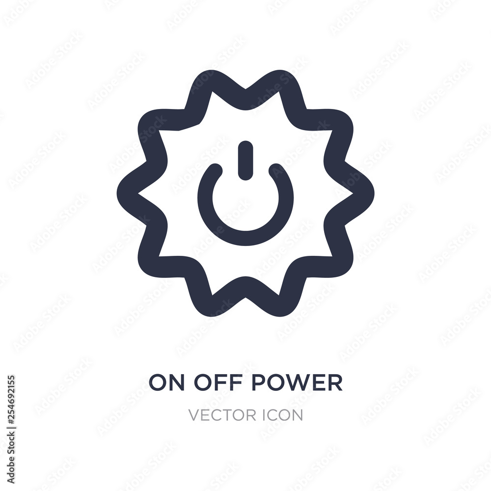 on off power button icon on white background. Simple element ...