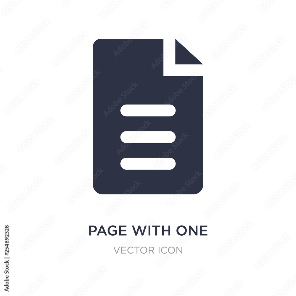 page with one curled corner icon on white background. Simple element illustration from UI concept. page with one curled corner icon on white background. Simple element illustration from UI concept.