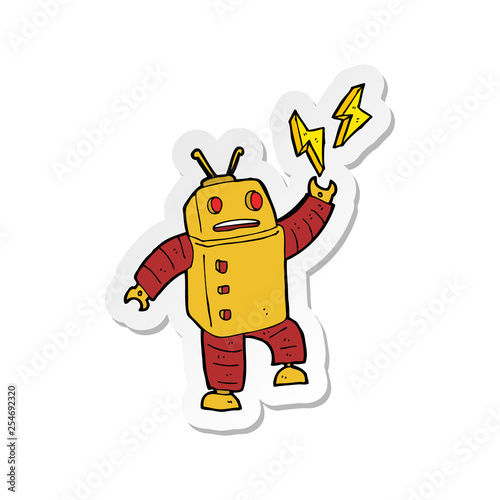 sticker of a cartoon robot