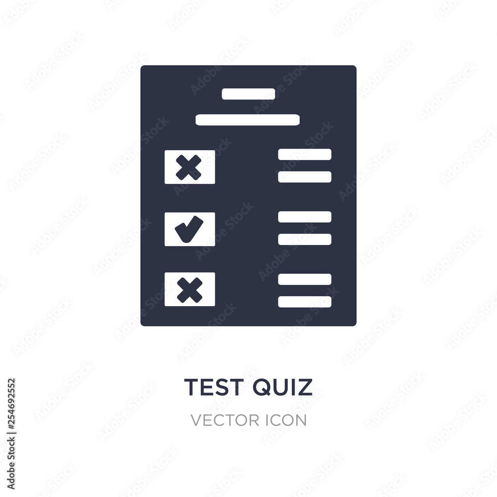 test quiz icon on white background. Simple element illustration from UI concept. test quiz icon on white background. Simple element illustration from UI concept.