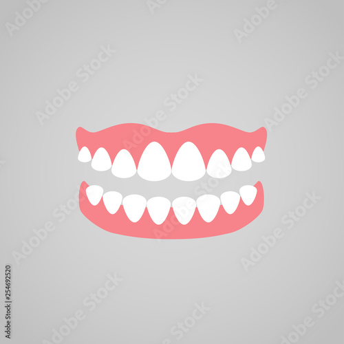 Dentures vector icon. 
