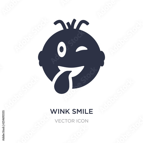 wink smile icon on white background. Simple element illustration from UI concept.