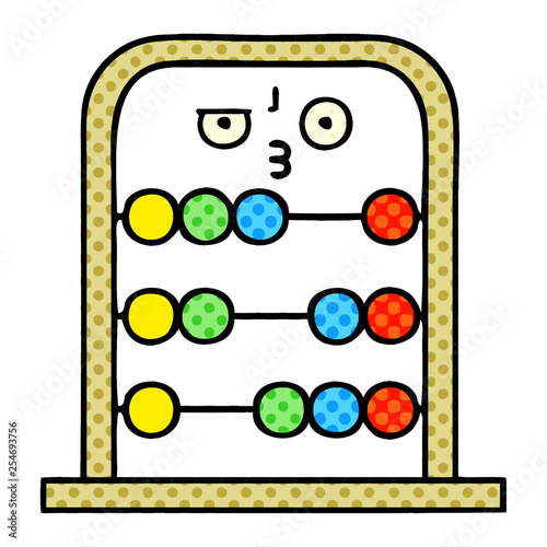 comic book style cartoon abacus