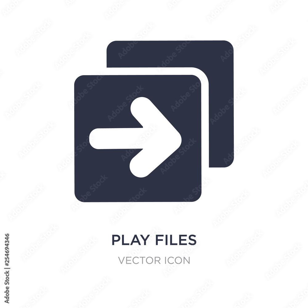 play files icon on white background. Simple element illustration from UI concept. play files icon on white background. Simple element illustration from UI concept.