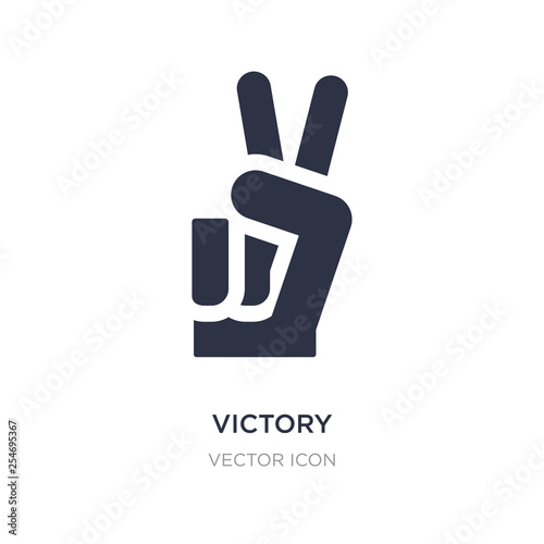 victory icon on white background. Simple element illustration from World peace concept.