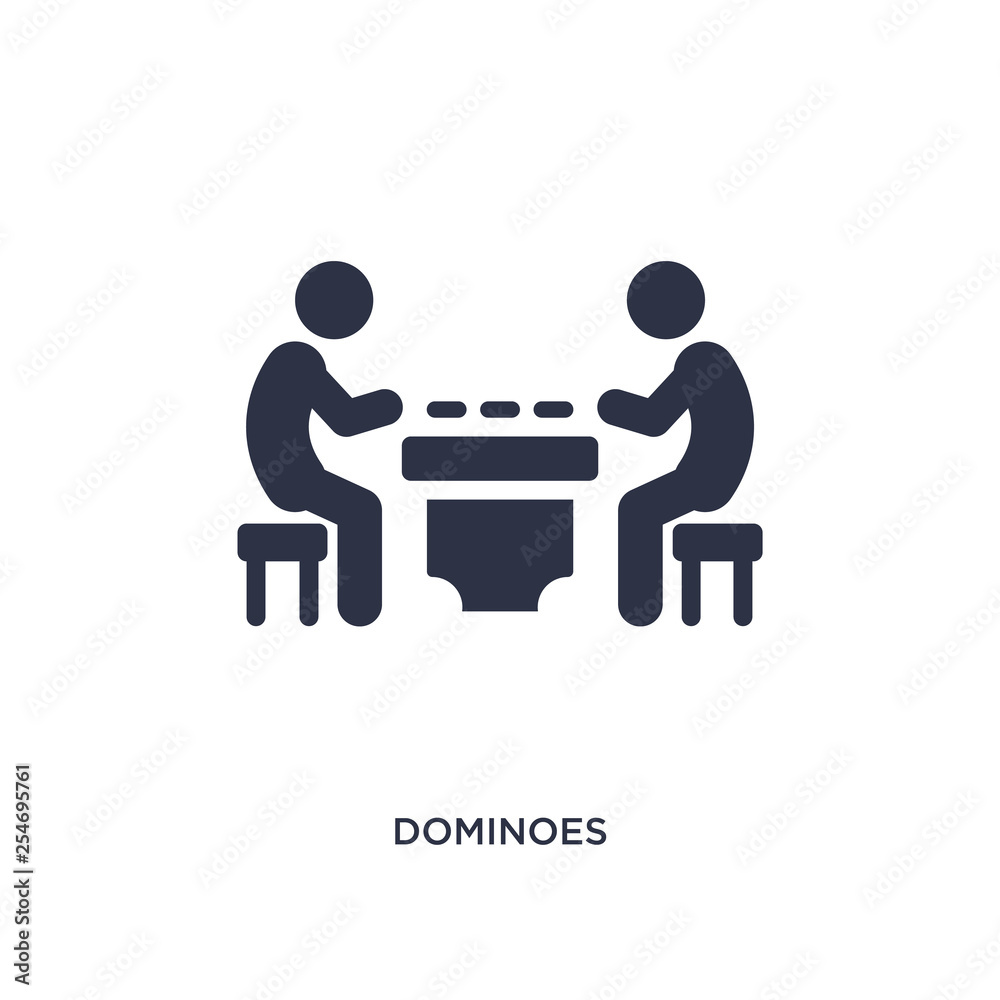 dominoes icon on white background. Simple element illustration from activity and hobbies concept. dominoes icon on white background. Simple element illustration from activity and hobbies concept.