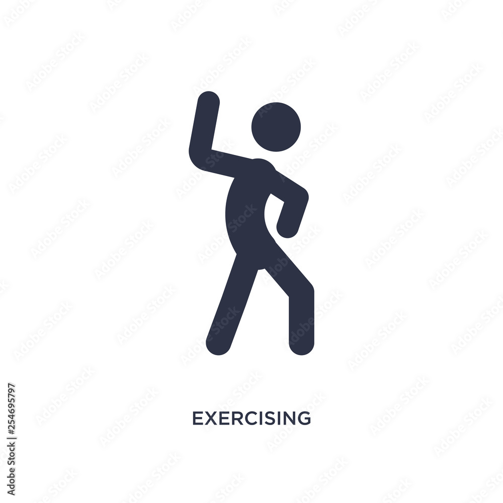 exercising icon on white background. Simple element illustration from activity and hobbies concept.