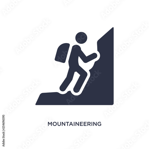 mountaineering icon on white background. Simple element illustration from activities concept.