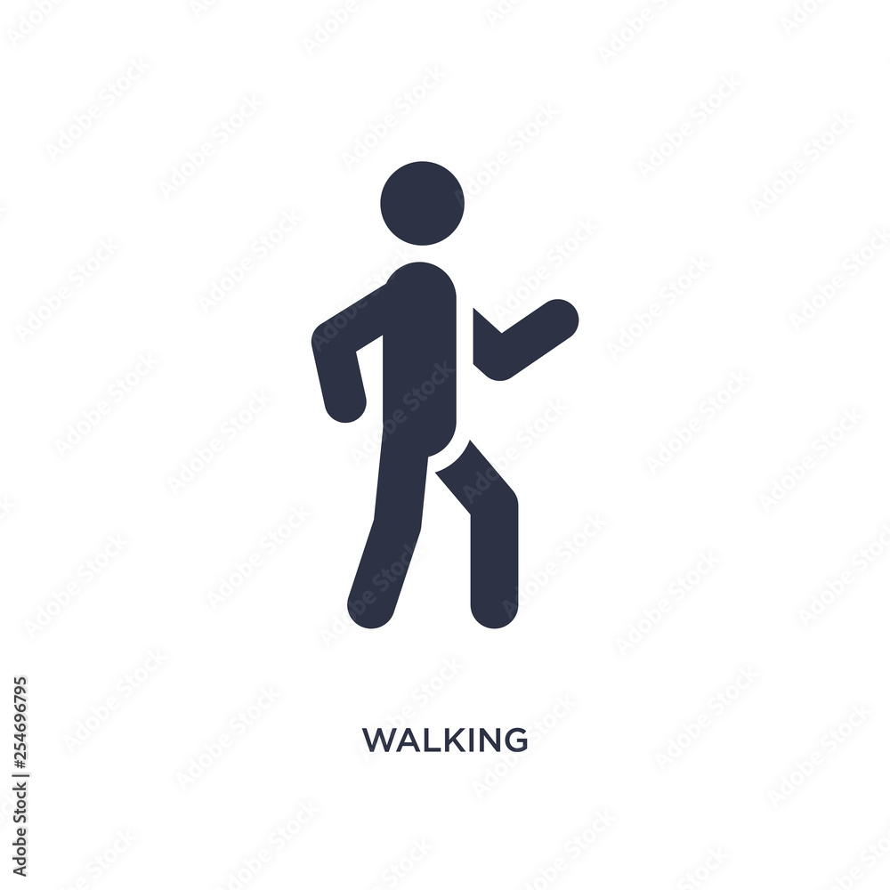 walking icon on white background. Simple element illustration from activities concept. walking icon on white background. Simple element illustration from activities concept.
