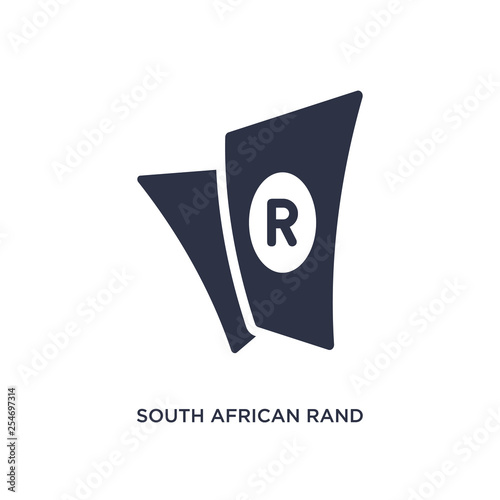 south african rand icon on white background. Simple element illustration from africa concept.