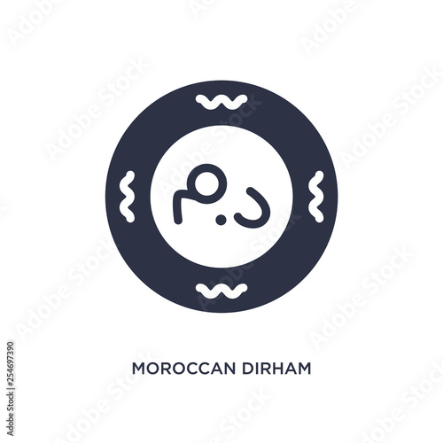 moroccan dirham icon on white background. Simple element illustration from africa concept.