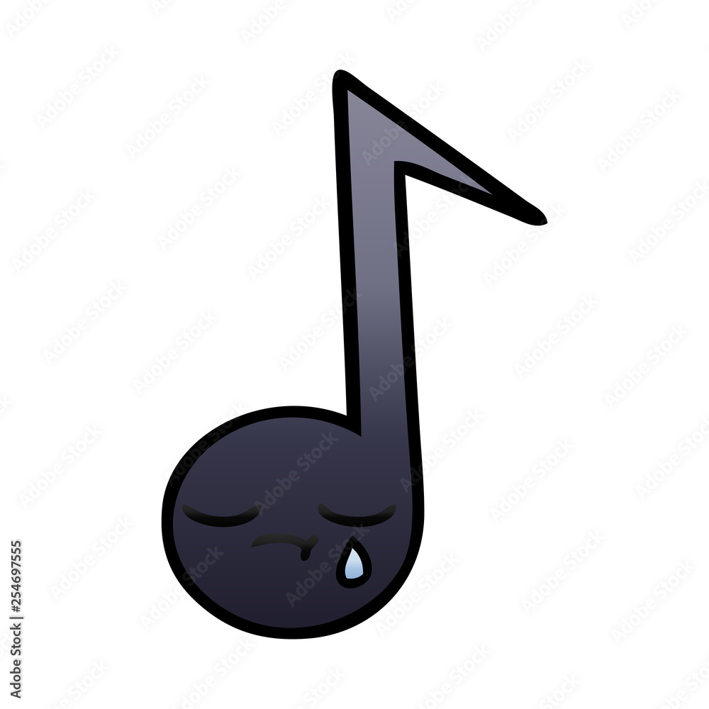 gradient shaded cartoon musical note gradient shaded cartoon musical note