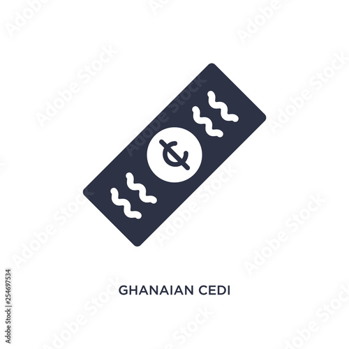 ghanaian cedi icon on white background. Simple element illustration from africa concept.