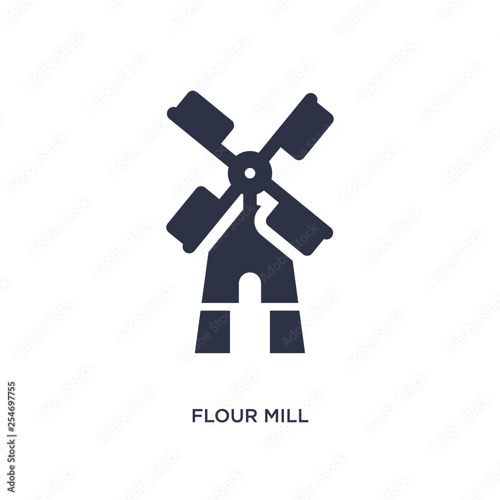 flour mill icon on white background. Simple element illustration from agriculture farming and gardening concept.