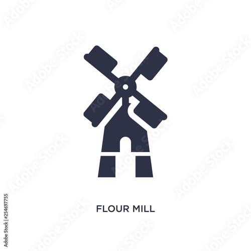 flour mill icon on white background. Simple element illustration from agriculture farming and gardening concept.