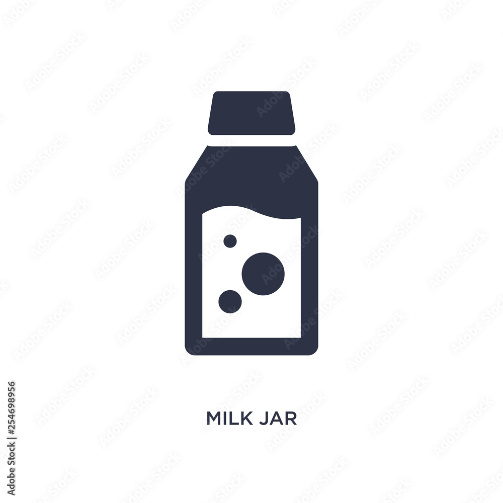 milk jar icon on white background. Simple element illustration from farming concept. milk jar icon on white background. Simple element illustration from farming concept.