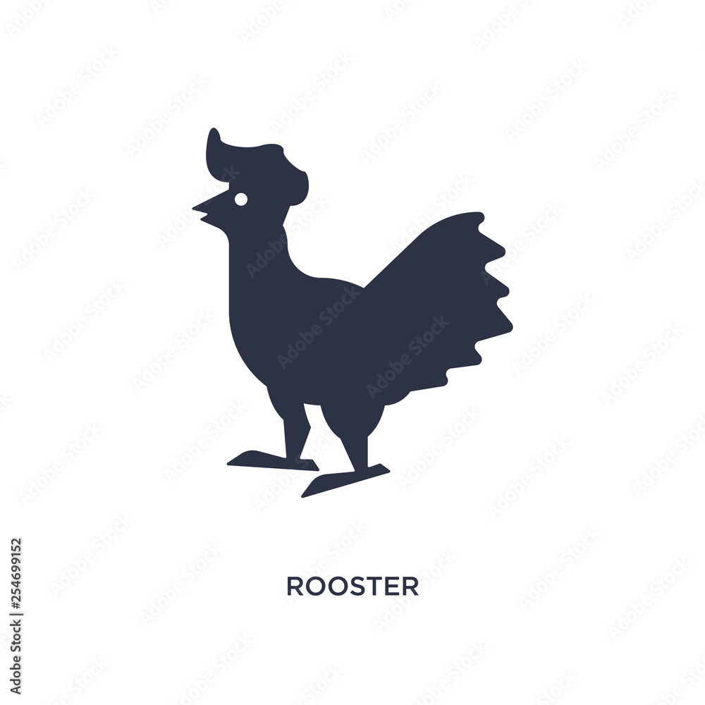 Fototapeta premium rooster icon on white background. Simple element illustration from farming concept.
